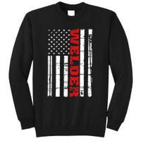 Welder American Flag USA Patriotic Weld Pipefitter Tall Sweatshirt