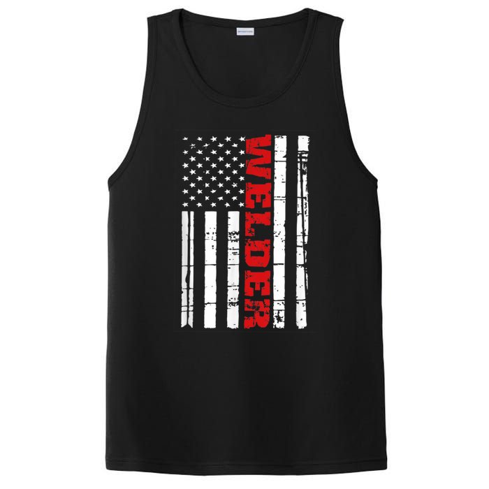 Welder American Flag USA Patriotic Weld Pipefitter PosiCharge Competitor Tank