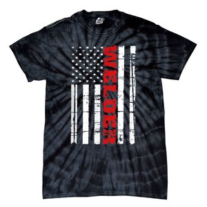 Welder American Flag USA Patriotic Weld Pipefitter Tie-Dye T-Shirt