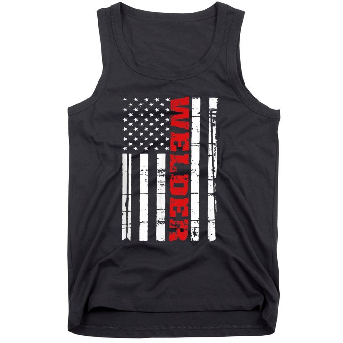 Welder American Flag USA Patriotic Weld Pipefitter Tank Top