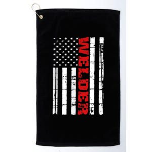 Welder American Flag USA Patriotic Weld Pipefitter Platinum Collection Golf Towel