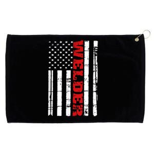 Welder American Flag USA Patriotic Weld Pipefitter Grommeted Golf Towel