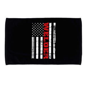 Welder American Flag USA Patriotic Weld Pipefitter Microfiber Hand Towel