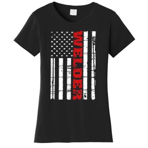 Welder American Flag USA Patriotic Weld Pipefitter Women's T-Shirt