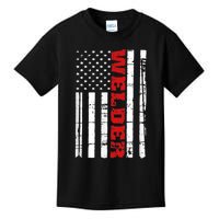 Welder American Flag USA Patriotic Weld Pipefitter Kids T-Shirt