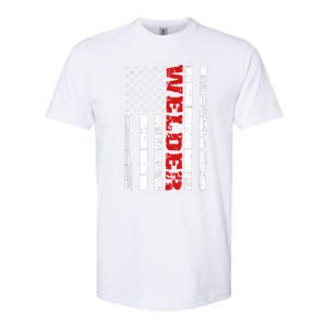 Welder American Flag USA Patriotic Weld Pipefitter Softstyle CVC T-Shirt