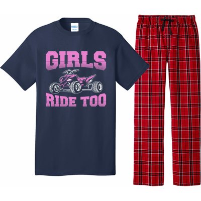 Wo ATV Funny Four Wheeler Quad Bike Girls Ride Too Quad Biker Pajama Set