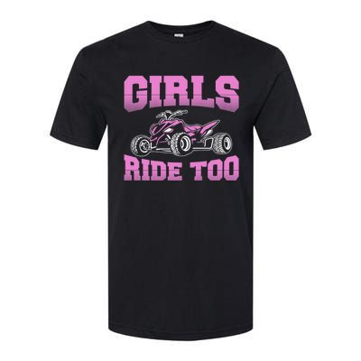 Wo ATV Funny Four Wheeler Quad Bike Girls Ride Too Quad Biker Softstyle® CVC T-Shirt