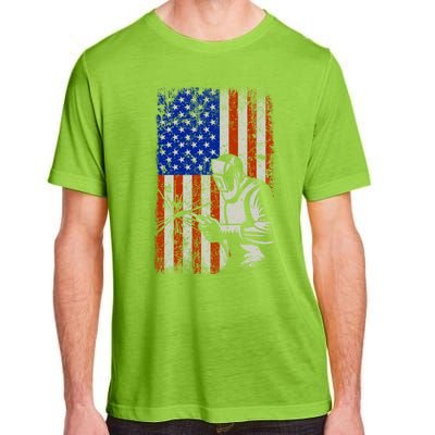 Welding American Flag Welder Fathers Day 4th Of July Dad Gift Adult ChromaSoft Performance T-Shirt