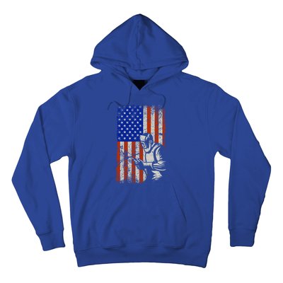 Welding American Flag Welder Fathers Day 4th Of July Dad Gift Hoodie