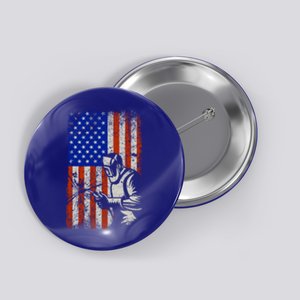 Welding American Flag Welder Fathers Day 4th Of July Dad Gift Button