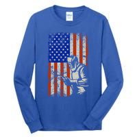 Welding American Flag Welder Fathers Day 4th Of July Dad Gift Tall Long Sleeve T-Shirt