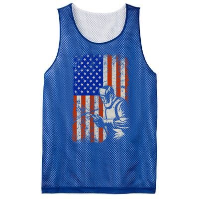 Welding American Flag Welder Fathers Day 4th Of July Dad Gift Mesh Reversible Basketball Jersey Tank