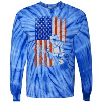 Welding American Flag Welder Fathers Day 4th Of July Dad Gift Tie-Dye Long Sleeve Shirt