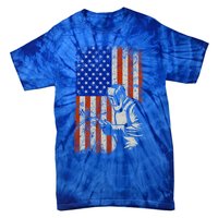 Welding American Flag Welder Fathers Day 4th Of July Dad Gift Tie-Dye T-Shirt