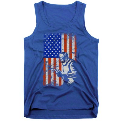 Welding American Flag Welder Fathers Day 4th Of July Dad Gift Tank Top