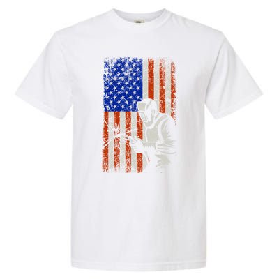 Welding American Flag Welder Fathers Day 4th Of July Dad Gift Garment-Dyed Heavyweight T-Shirt