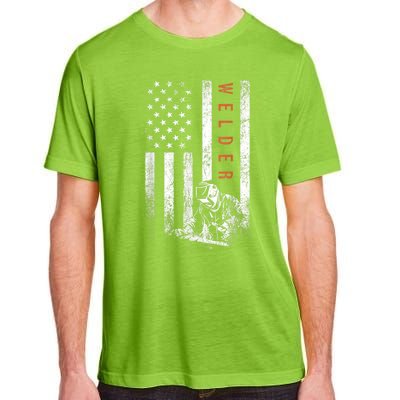 Welder American Flag Design Welding Adult ChromaSoft Performance T-Shirt