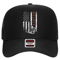 Welder American Flag Design Welding High Crown Mesh Back Trucker Hat