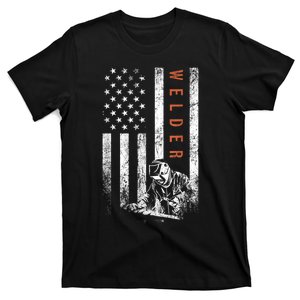 Welder American Flag Design Welding T-Shirt