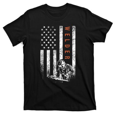 Welder American Flag Design Welding T-Shirt