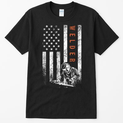 Welder American Flag Design Welding Tall T-Shirt