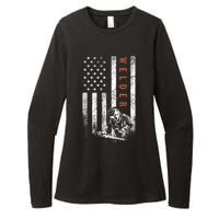 Welder American Flag Design Welding Womens CVC Long Sleeve Shirt