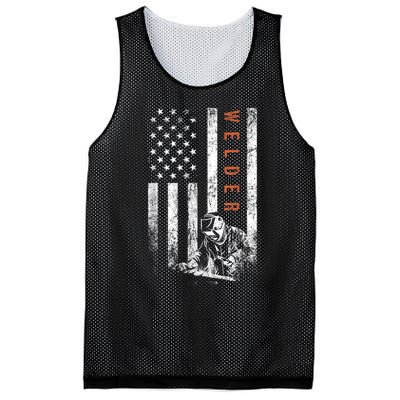 Welder American Flag Design Welding Mesh Reversible Basketball Jersey Tank