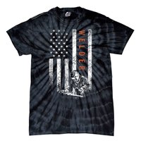 Welder American Flag Design Welding Tie-Dye T-Shirt