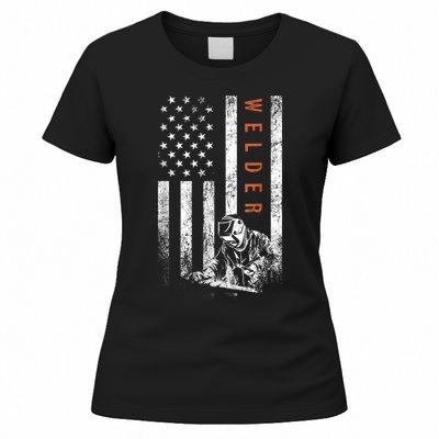 Welder American Flag Design Welding Women's T-Shirt