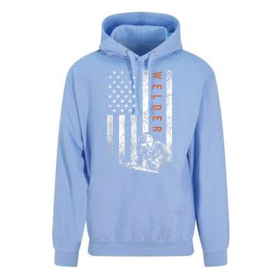 Welder American Flag Design Welding Unisex Surf Hoodie