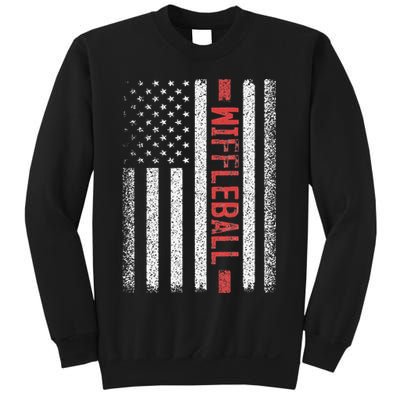 Wiffleball American Flag 4th of July Cool Player Novelty Sweatshirt