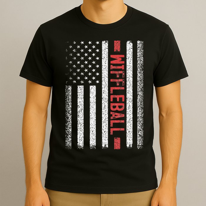Wiffleball American Flag 4th of July Cool Player Novelty T-Shirt