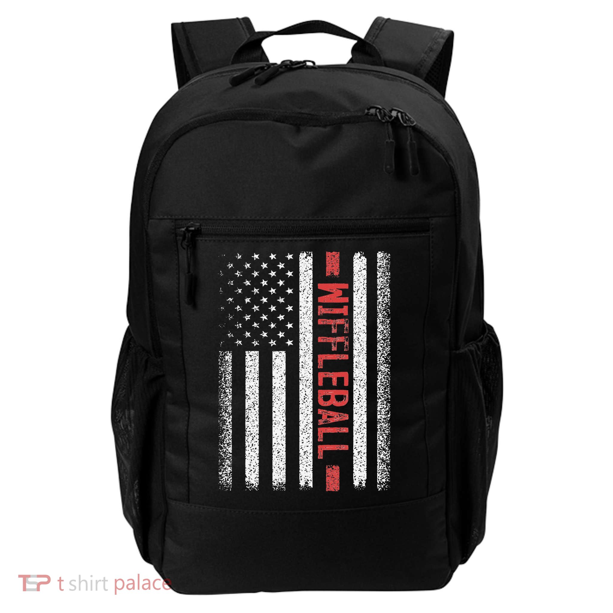 Wiffleball American Flag 4th of July Cool Player Novelty Backpack