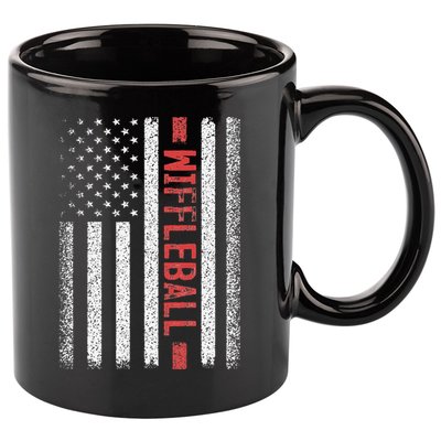 Wiffleball American Flag 4th of July Cool Player Novelty 11oz C Handle Ceramic Mug