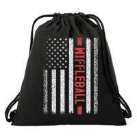 Wiffleball American Flag 4th of July Cool Player Novelty Drawstring Bag