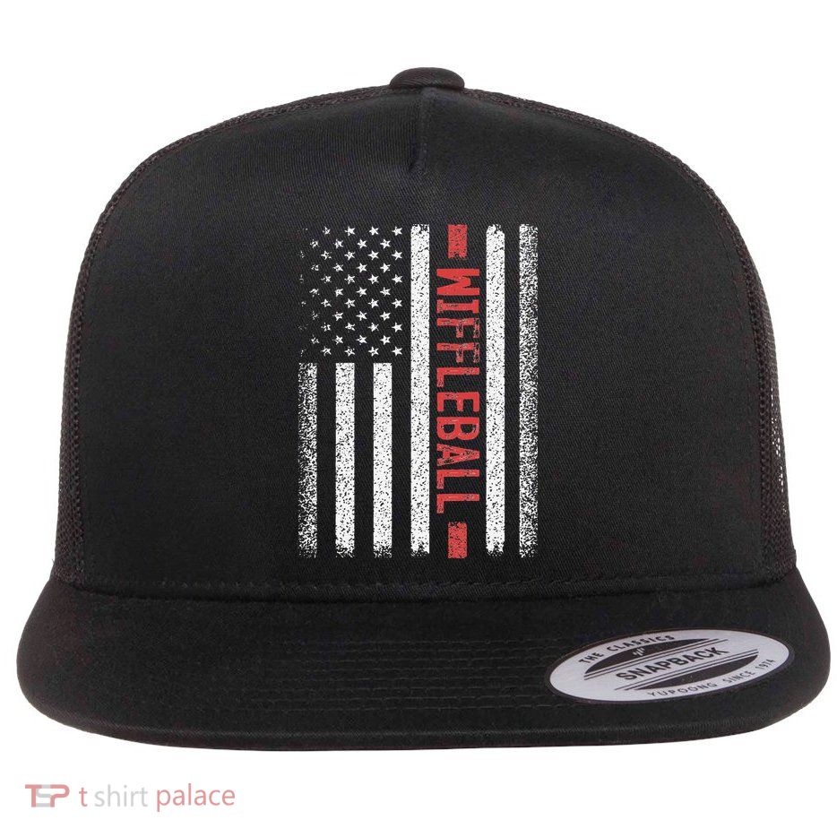 Wiffleball American Flag 4th of July Cool Player Novelty Flatbill Hat