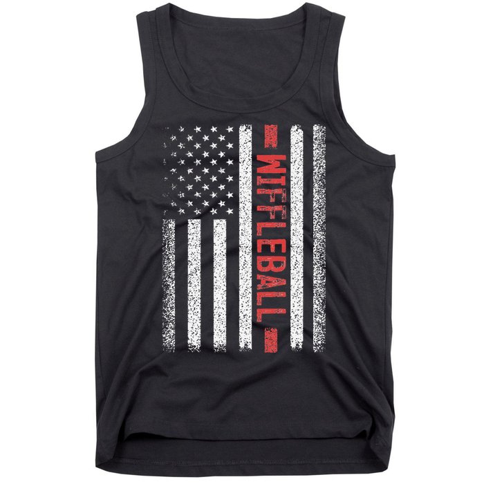 Wiffleball American Flag 4th of July Cool Player Novelty Tank Top