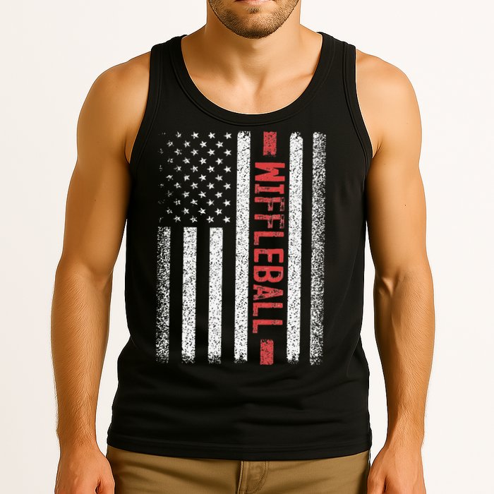 Wiffleball American Flag 4th of July Cool Player Novelty Tank Top