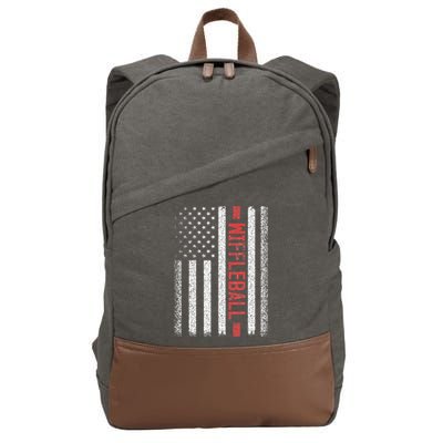 Wiffleball American Flag 4th of July Cool Player Novelty Cotton Canvas Backpack