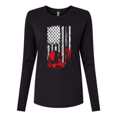 Welder American Flag Welding Gift Usa Distressed Helmet Womens Cotton Relaxed Long Sleeve T-Shirt