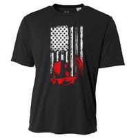 Welder American Flag Welding Gift Usa Distressed Helmet Cooling Performance Crew T-Shirt