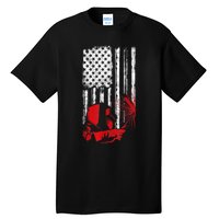 Welder American Flag Welding Gift Usa Distressed Helmet Tall T-Shirt