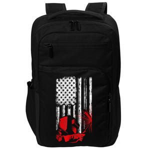 Welder American Flag Welding Gift Usa Distressed Helmet Impact Tech Backpack