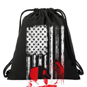 Welder American Flag Welding Gift Usa Distressed Helmet Drawstring Bag