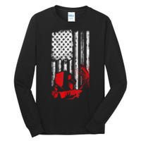 Welder American Flag Welding Gift Usa Distressed Helmet Tall Long Sleeve T-Shirt