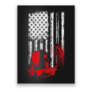 Welder American Flag Welding Gift Usa Distressed Helmet Poster