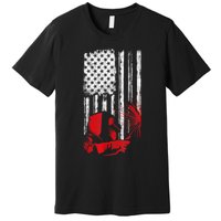 Welder American Flag Welding Gift Usa Distressed Helmet Premium T-Shirt