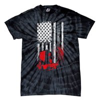 Welder American Flag Welding Gift Usa Distressed Helmet Tie-Dye T-Shirt