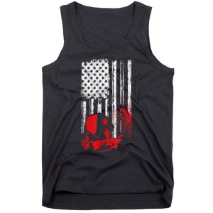 Welder American Flag Welding Gift Usa Distressed Helmet Tank Top